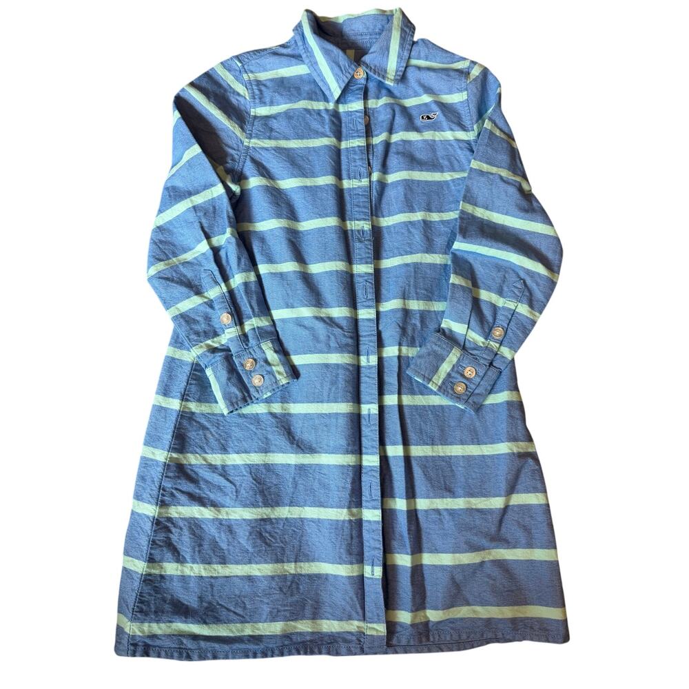 Vineyard Vines collared striped shirt dress girls 7